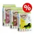 Feringa Trockenfutter für Katzen, Sorten: Turkey, Beef, Chicken. Mit 75% Fleischanteil, kaltgepresst, getreidefrei, mit Fischöl, hoher Proteingehalt. Rabatt-Symbol sichtbar.