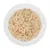Close-up of shredded, moist pet food in a white bowl. Visible texture with meat pieces and sauce.