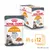 Royal Canin Hair & Skin, 85g x12 packs. 90% of owners observed good skin and coat quality after 3 weeks. Image shows product pouch, box, and portion illustration.