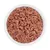 Close-up of red wet food with meat pieces and rice in a white bowl.