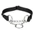 Collare nero per cani con cinturino in nylon e catena in metallo, regolabile con due anelli in metallo.