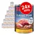 Rocco Classic Pork with beef & chicken, 24 x 400g tins. Label shows 100% fresh ingredients & grain-free recipe. Visible meat pieces on packaging. Large red badge: 24x 400g.