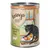 Feringa cat food, Rosemary Lamb Chop variety, adult, 400g. Grain-free recipe. Illustration: black cat next to plate with lamb and pumpkin.