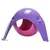 Purple and pink plastic dome-shaped pet house with three legs and round entrance, no visible brand or text