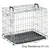 Metal wire crate with handles and removable tray, labelled as Dog Residence 61 cm.