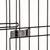 Detailansicht eines Metallkäfigverschlusses mit Push- und Pull-Funktion, Sicherheitsverriegelung sichtbar.