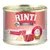 Konzerva Rinti Sensible, 100 % Rind, pro citlivé psy, bez lepku, pouze 1 živočišný protein, s rýží. Text: Für empfindliche Hunde, GLUTENFREI, 100% RIND, + REIS.