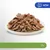 Schüssel mit Nassfutterstücken, Symbol für Truthahn und Fisch oben rechts, grüne Markierung mit '7+' unten rechts.