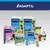 Gamme de produits ADAPTIL : Calm, Junior, Chew, Transport. Textes visibles : « Apaise les chiens lors de situations stressantes », « 30 jours collier pour chiots <15 kg », « 16 utilisations »