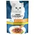 Purina Gourmet Perle njutning i sås med kyckling i en sås med fin stekt kycklingsmak. Förpackningen visar en vit katt och serverad produkt.