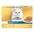 Purina Gourmet Gold Les Mousselines Mousse, 12x85g. Sorten: Huhn, Kaninchen, Lachs, Nieren. Verpackung mit weisser Katze und Abbildung der Mousse auf Teller.