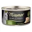 Miamor Feine Filets, kyckling och grönsaker, naturell, 100 % filé. Kattmat i burk med bild av en vit katt och kycklingfilébitar.