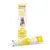 GimCat Cheese Biotin Paste, tube et boîte visibles. Texte : Cheese Biotin Paste, Skin & Coat Complex, Linseed oil, Biotin, Zinc. Image d’un chat gris avec un morceau de fromage.