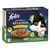 Boîte Purina Felix Naturally Delicious, assortiment 10x sachets, sans colorants, morceaux en gelée, dinde avec carottes, canard avec haricots verts. Texte allemand sur l’emballage.