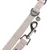 Beige Hundeleine mit Metallkarabiner, schwarzem Ring und Anhänger mit NT-Logo.