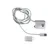 White USB cable with power adapter and pump attachment, suitable for electronic devices or accessories.