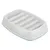 White feeding bowl with raised ridges for slow feeding, made of plastic.