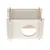 Wooden house with rectangular shape and round entrance, suitable for small animals. Material: untreated wood.