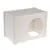 Wooden box with round entrance, rectangular shape, natural wood material.