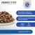 PERFECT FIT, pour aider à maintenir le microbiome intestinal, élaboré avec des ingrédients de haute qualité, au saumon, au poulet, INDOOR 1+, avec des prébiotiques naturels.