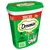 Boîte Dreamies Mega Tub 350 grams, saveur herbe à chat, illustration de croquettes et d’un chat, texte en anglais et allemand visible sur l’emballage.