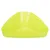 Triangular yellow plastic bowl, suitable for corner placement.