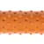 Orangefarvet legetøjsstav med knopstruktur af plast, egnet til interaktiv leg eller tygning.