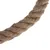 Close-up of a twisted rope made from natural fibres, beige colour.
