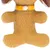 Giocattolo per cani a forma di cane marrone con collare giallo e punto bianco. Superficie strutturata per una presa migliore.