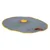 Kerbl play mat with yellow border, grey surface and integrated toy with feather attachment.