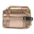 Sac de transport beige en tissu et maille, avec poignées et sangle réglable, fermeture zippée visible sur le dessus, boucle plastique noire sur le côté.