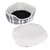 Round pet bed with removable white cushion. Outer material chequered in grey, brown and white. Black lining inside. Trixie brand visible on the side.