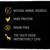 Natural animal sources, high protein, grain free, the taste dogs instinctively love. Key product features shown with icons.