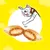 Illustration showing a cartoon animal reaching for two crunchy treats with creamy filling, highlighting product texture and appeal.