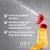 Formula a base di ossigeno, penetra e rimuove macchie e odori, rinfresca con fragranza all'arancia. OXY FORMULA visibile su flacone spray arancione.