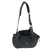 Black carrier bag with adjustable shoulder strap, mesh inserts and quilted design. Brand: TIAKI.