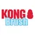 KONG Brush. Márkanév piros KONG logóval és kék Brush felirattal.