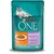 Purina ONE Sensitive, 85 g. Widoczny napis: Zarte Stückchen in Sauce mit Huhn und Karotten. Bez dodatku sztucznych barwników, konserwantów i aromatów.