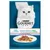 Purina Gourmet Perle cat food with veal and vegetables, packaging shows white cat and plate of food. Text in German and French: Erlesene Streifen mit Gemüse, Mit Kalb und Gemüse.