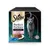 Sheba Perfect Portions Edle Pastete mit Lachs, 3 x 75 g. Label MSC Certified Sustainable Seafood visible sur l’emballage.