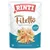 Rinti Filetto Feines Huhnfilet mit Lachs in Jelly, Leichter Genuss, sachet de 100 g. Texte en allemand et anglais visible sur l'emballage.