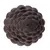 Brown, round chew toy shaped like a pine cone with textured surface and hole in the centre.