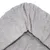Gros plan sur le tissu côtelé gris d’un panier ou coussin pour animal, sans marque visible ni autres éléments distinctifs.