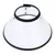 Collerette de protection pour animaux, plastique transparent avec bordures noires et trous d’aération visibles.