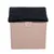 Beige Aufbewahrungsbox mit schwarzem, weichem Deckel. Rechteckige Form und Griff an der Vorderseite sichtbar.