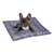 Cojín para perros repelente al agua con diseño de gotas, forma rectangular, apto para perros pequeños y medianos.