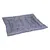 Alfombrilla gris acolchada con diseño de gotas de agua. Forma rectangular, apta como base o superficie para tumbarse.