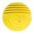 Balle jaune en plastique avec reliefs, inscription visible : Yummy Ball et logo NT sur le devant.