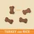 Bone-shaped turkey and rice treats shown with a size reference of 25 mm.