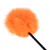 Juguete con bola de felpa naranja y varilla negra, adecuado para juego interactivo.